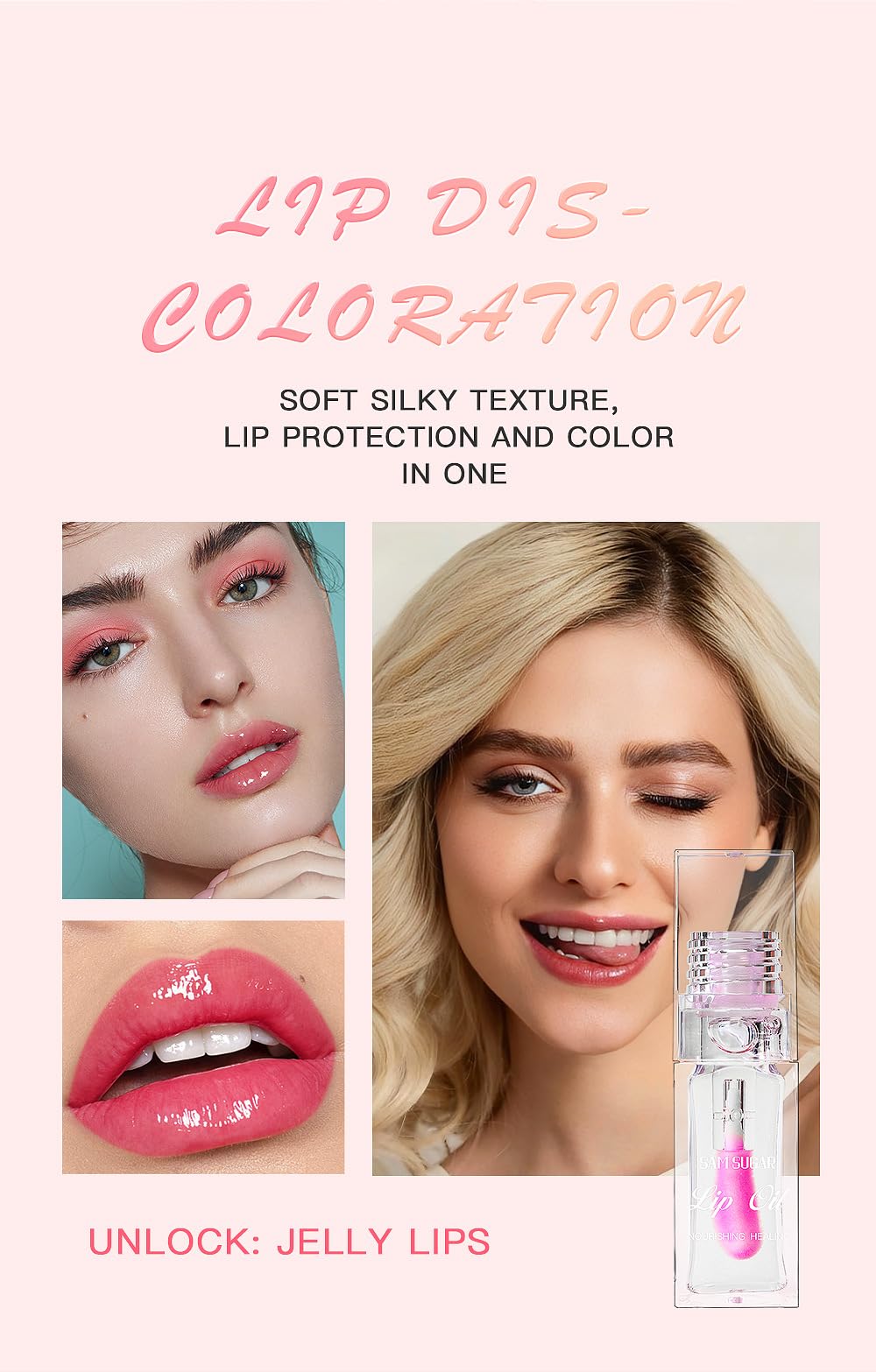 2 Pcs Magic Color Changing Lip Oil,Moisturizing Lip CareNon-Sticky Tinted Lip Oil, Fresh Texture Lip Glow Oil. (Color Changing & Pearlescent)