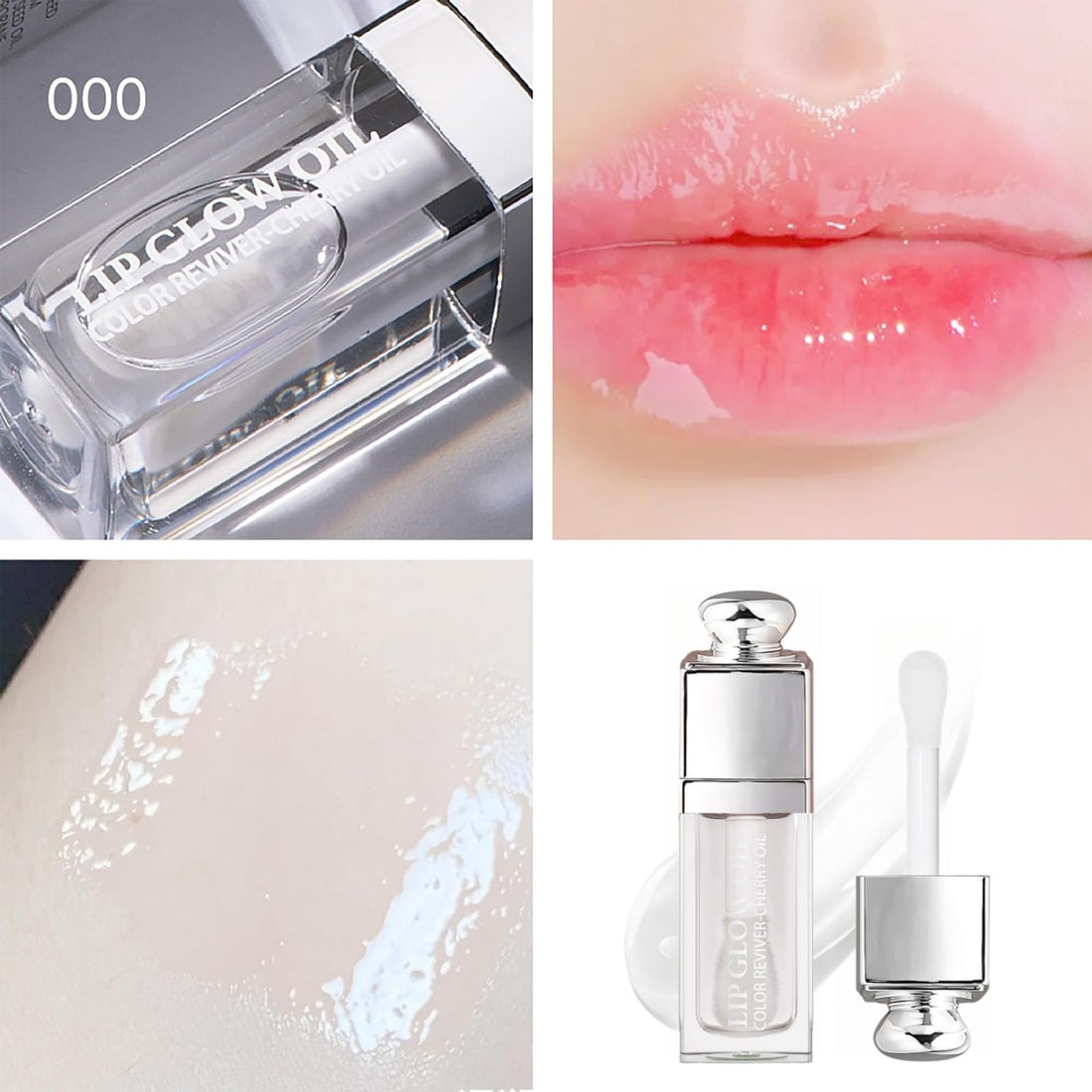 Unyoke Hydrating Lip Glow Oil-Lip care oil- Lip Oil Tinted for Lip Care and Dry Lips-Prevents Dry Cracked-Non-sticky Big Brush Head-Lip Plumping -Lip Oil gloss tinted-000#CLEAR