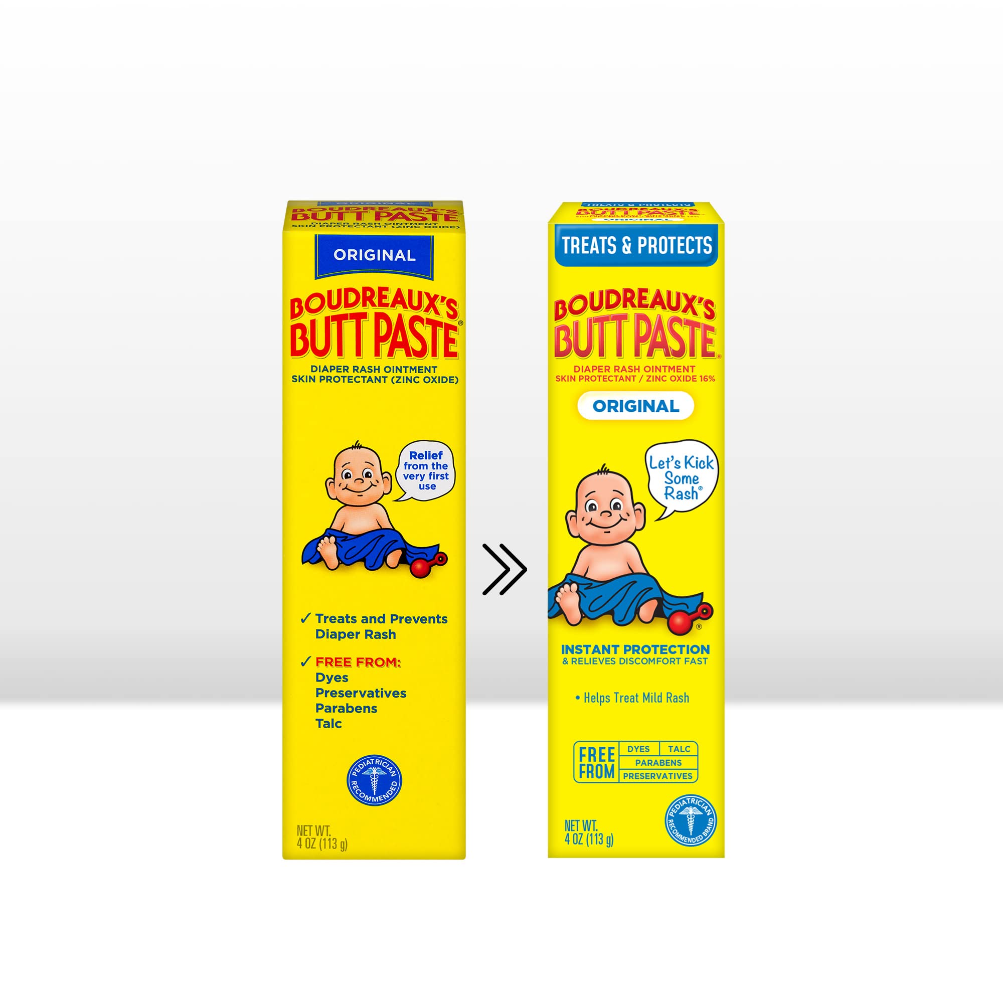 Original Boudreaux's Butt Paste Diaper Rash Ointment, 4 Oz, 3 Pack