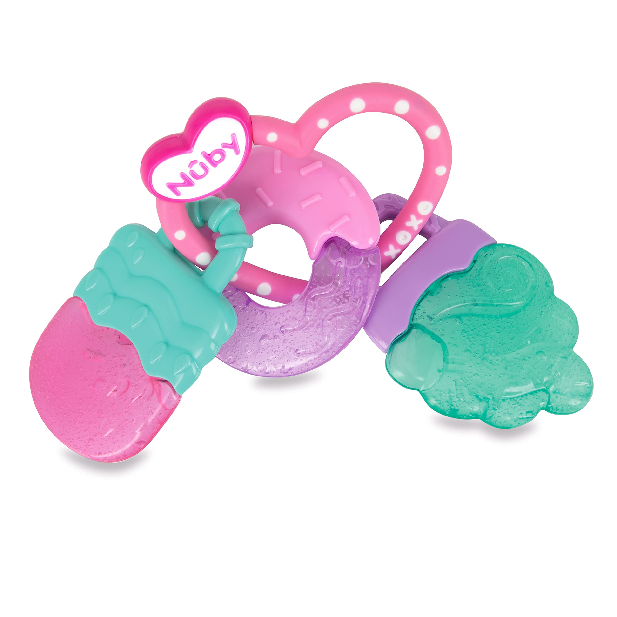 Nuby ICY Gel Teether Ring, Popsicle, Donut and Ice Cream - 3+ Months