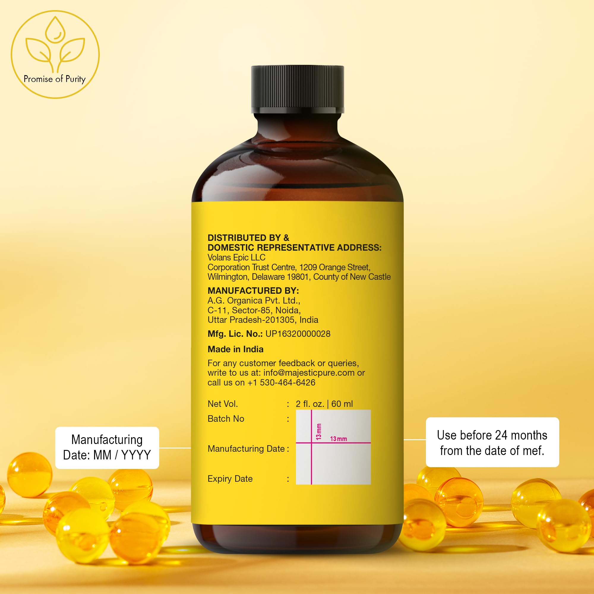 Majestic Pure Vitamin E Oil - 100% Pure & Natural, 2 Fl Oz