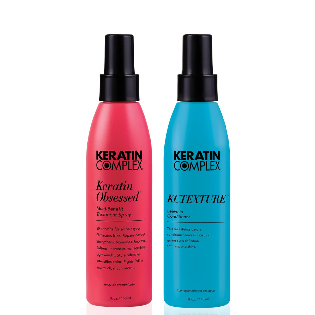 Keratin Complex - Blow Dry Essential Curl Kit - Keratin Obsessed, 5 fl oz + KCTEXTURE Leave-In Conditioner, 5 fl oz