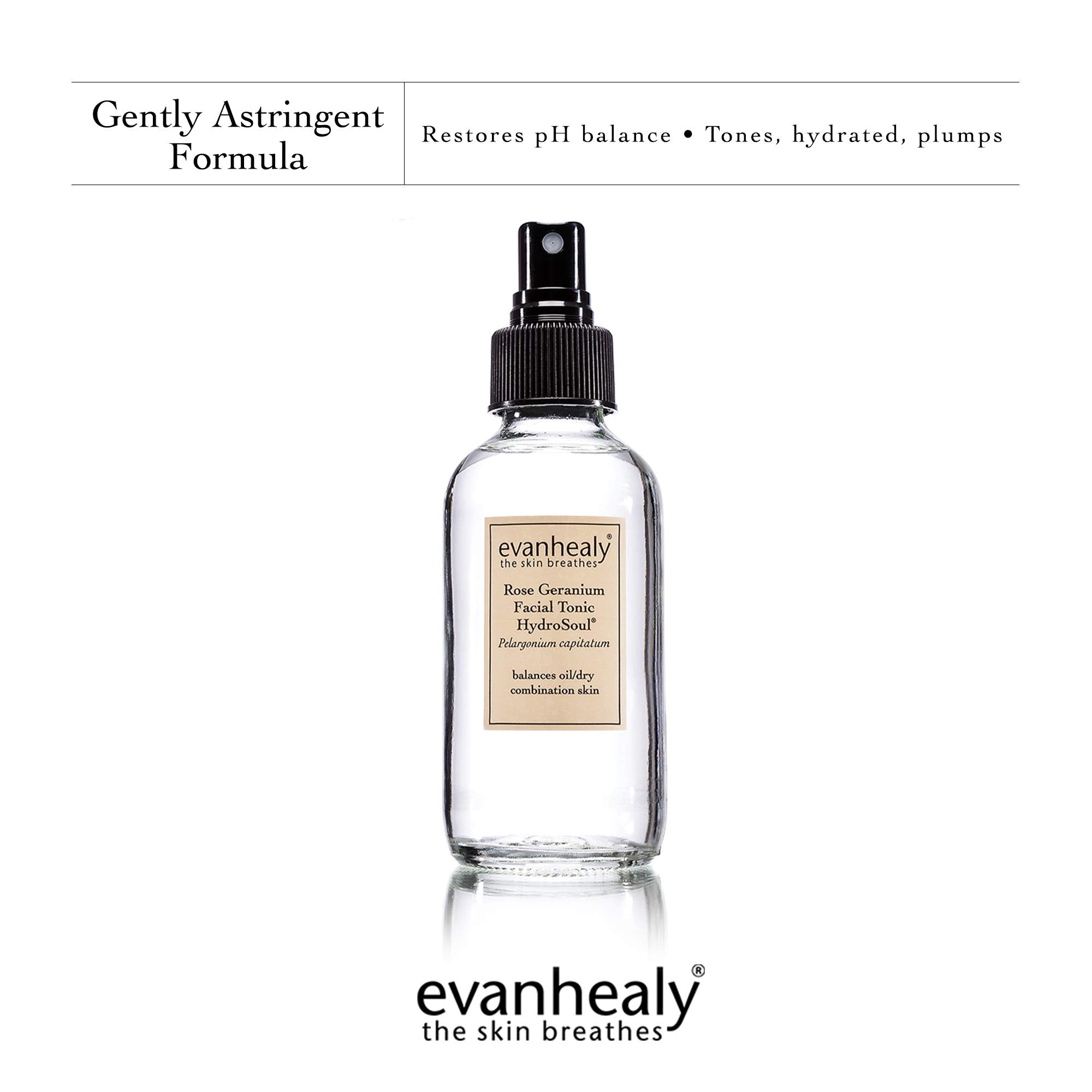 Evanhealy Rose Geranium Facial Tonic 4 Ounce Liquid