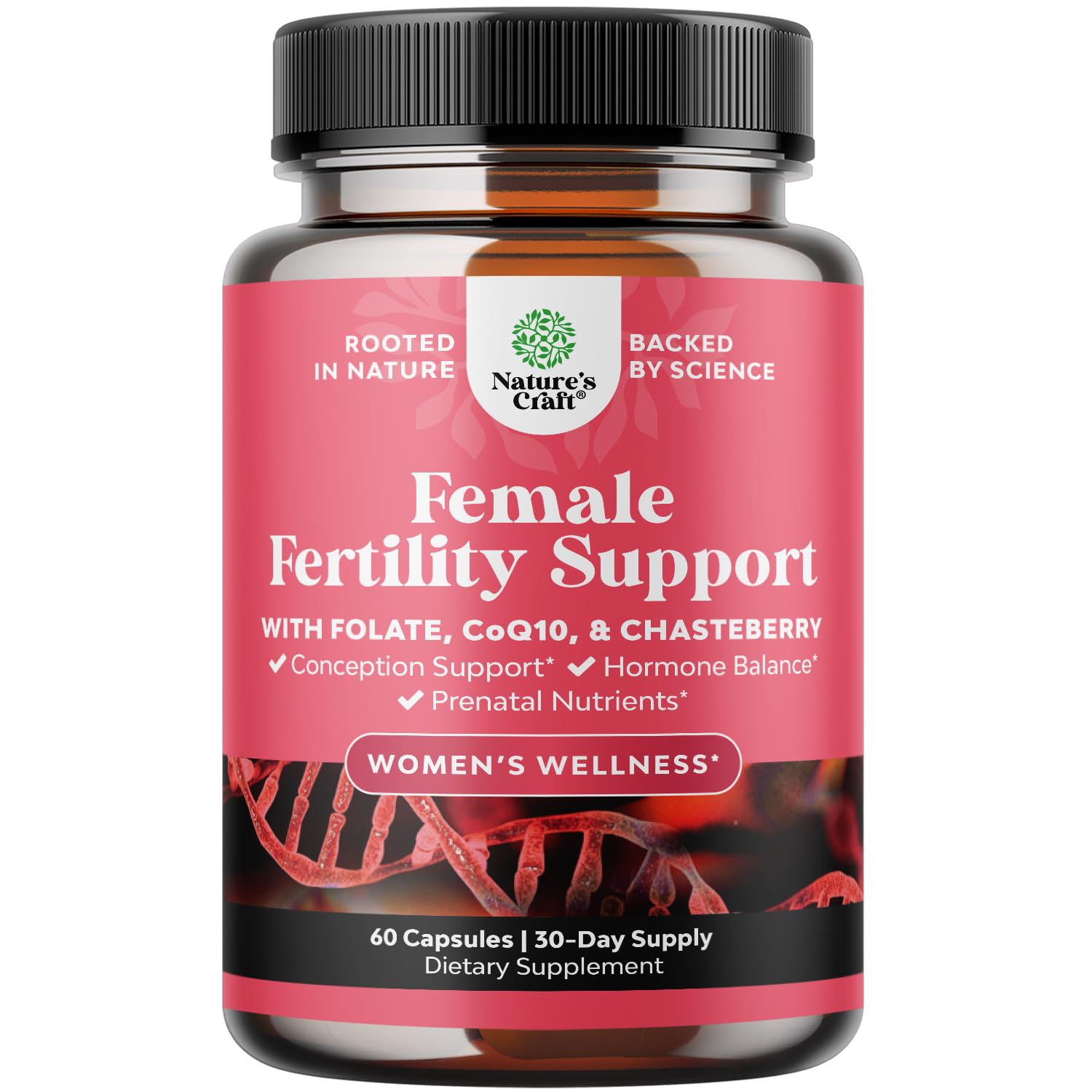 Fertility Supplement for Women with Prenatal Multivitamins - Female Fertility Support with Prenatal Choline Inositol Folate Chasteberry and CoQ10 Blend for Women to Promote Faster Conception