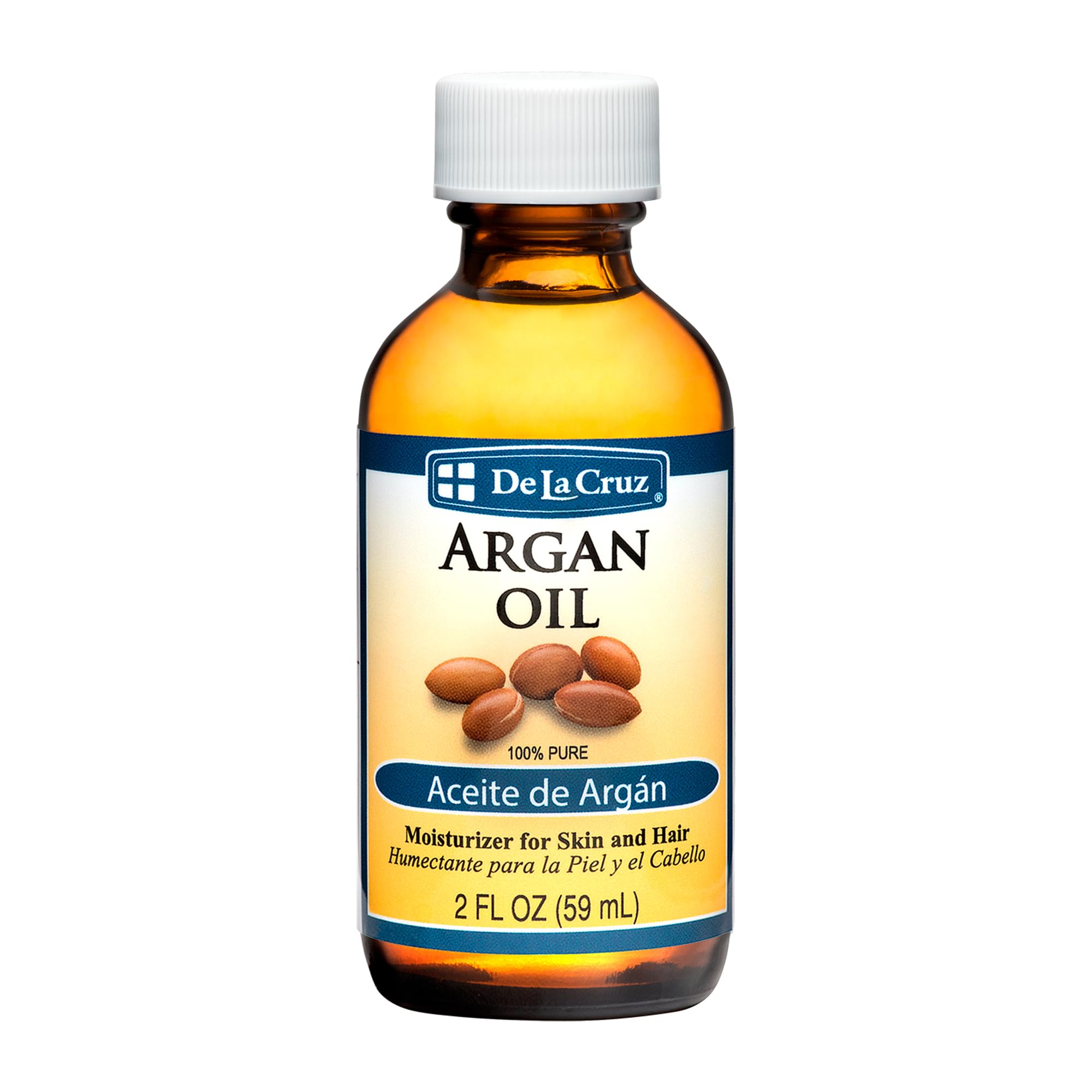 De La Cruz Pure Moroccan Argan Oil, Unrefined, Cold Pressed & Hexane Free, Bottled in USA 2 FL. OZ.
