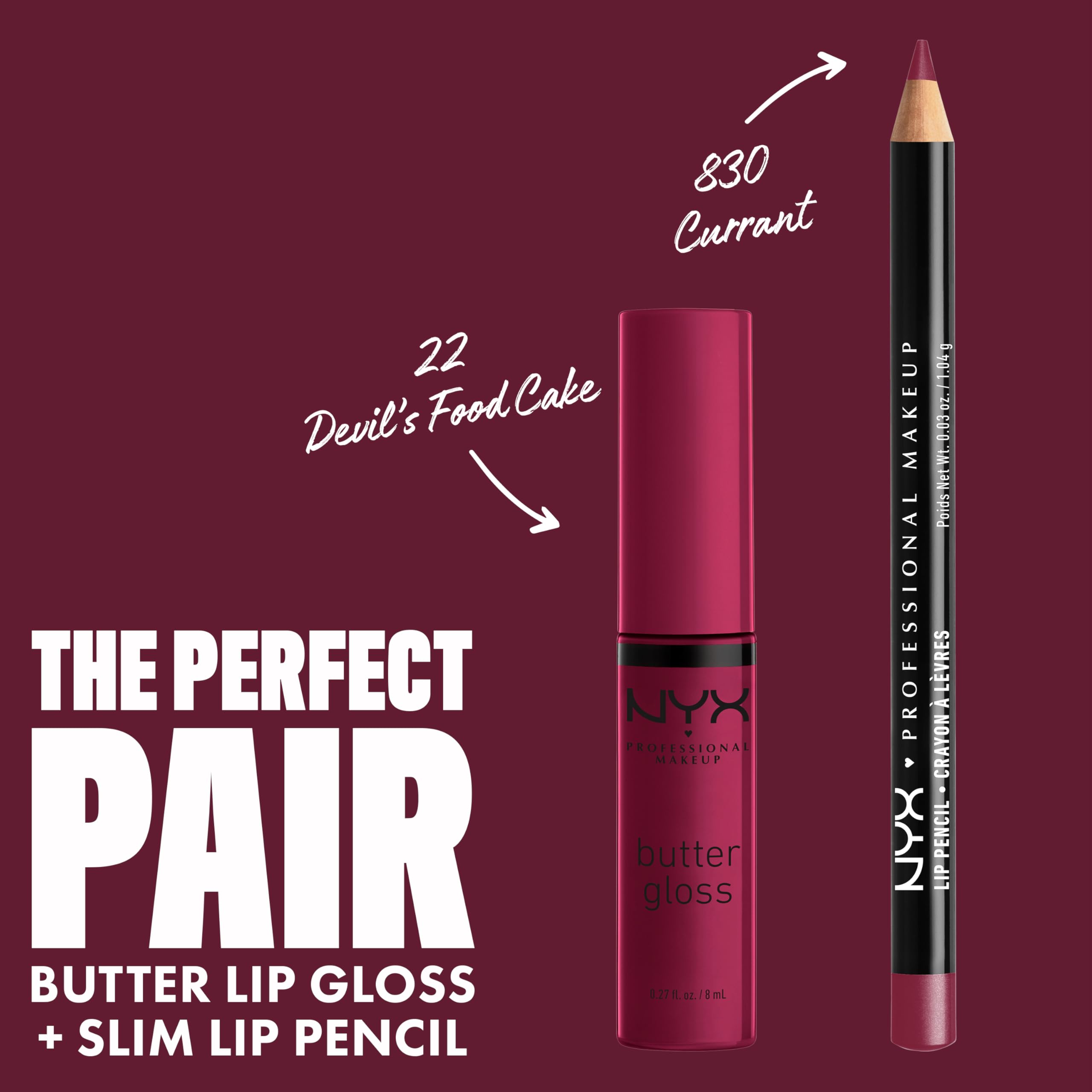 NYX PROFESSIONAL MAKEUP Butter Gloss, Non-Sticky Lip Gloss - Devil's Food Cake (Deep Plum)