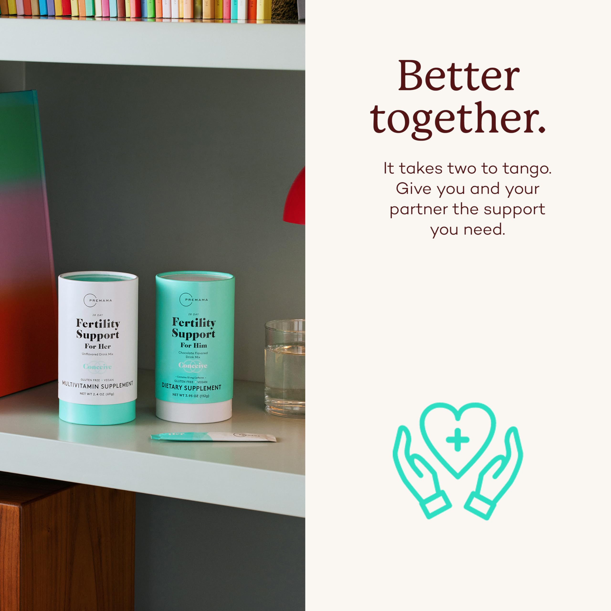 Premama Fertility Support for Her Powder Packets, Multivitamin Supplement To Support Normal Ovulatory Function and Egg Quality, Gluten-Free, Vegan, Unflavored, 28 Single-Serve Packets