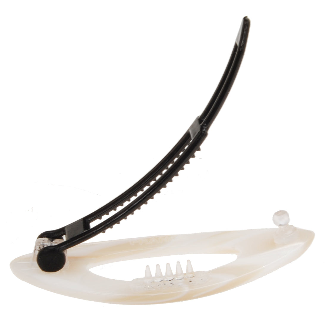 France Luxe Mini Cutout Oval on Plastic Tige Boule Barrette - Alba