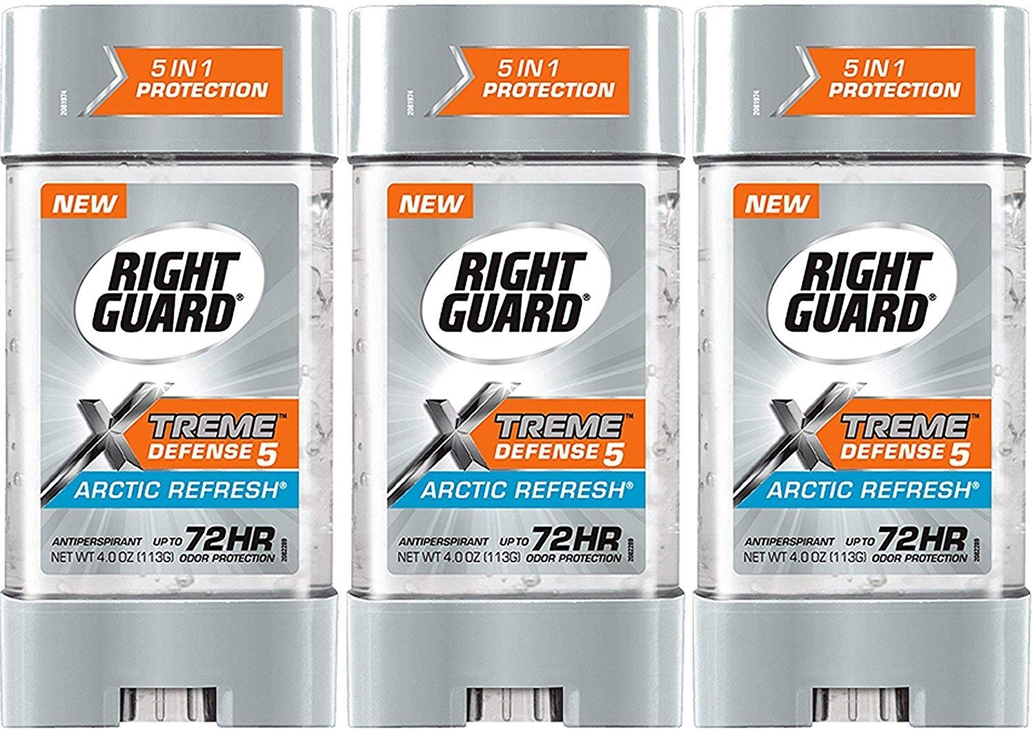 Right Guard Total Defense 5 Power Gel, Antiperspirant and Deodorant, Artic Refresh 4 Ounce (Pack of 3)