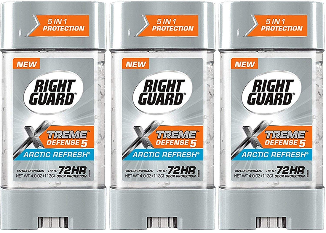 Right Guard Total Defense 5 Power Gel, Antiperspirant and Deodorant, Artic Refresh 4 Ounce (Pack of 3)