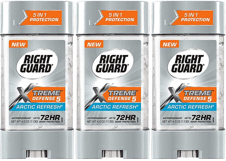 Right Guard Total Defense 5 Power Gel, Antiperspirant and Deodorant, Artic Refresh 4 Ounce (Pack of 3)
