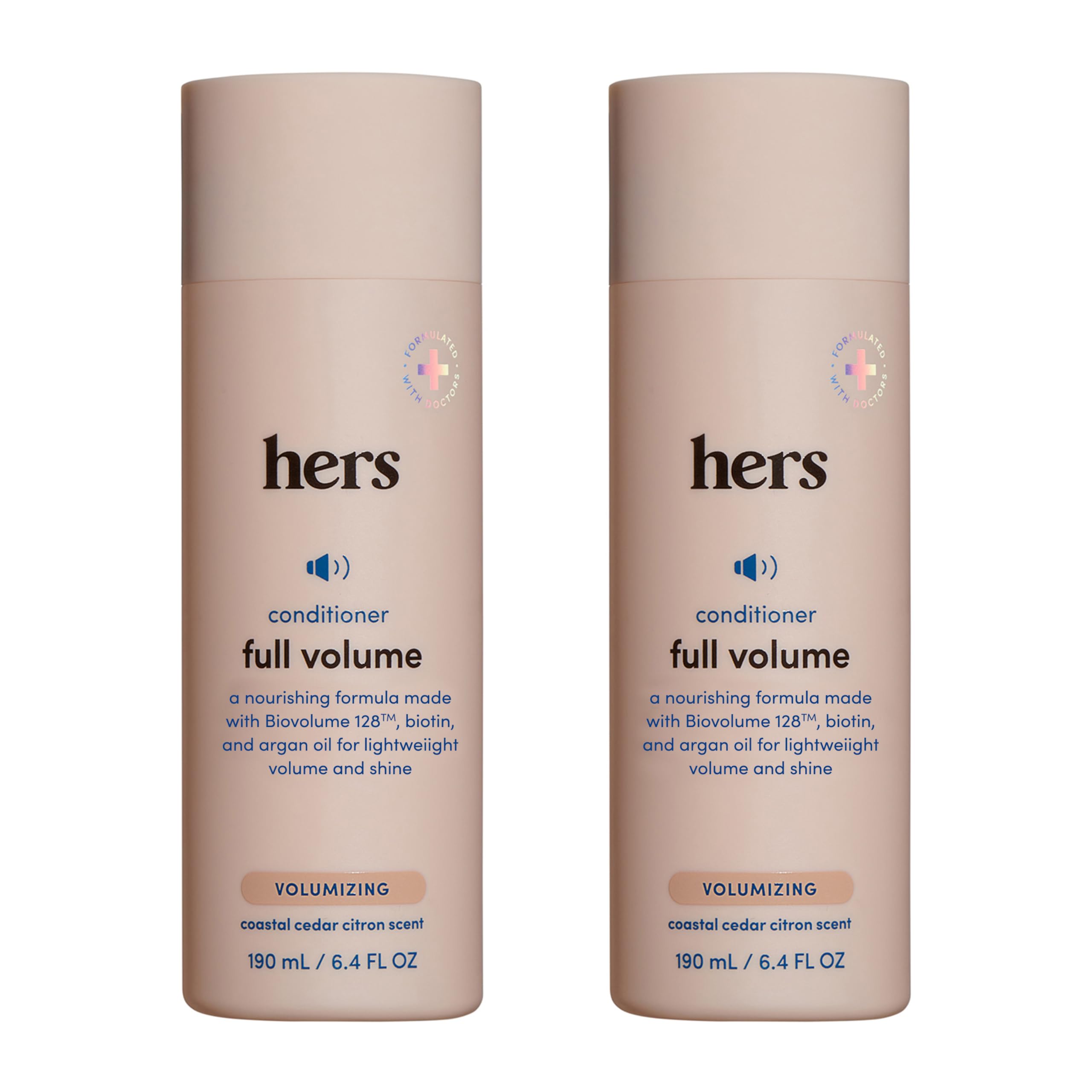 Hers Full Volume Conditioner 2 Pack - Volumizing Conditioner for Women - Citrus Spice - Women's Natural Conditioner - Moisturizes, Adds Shine & Bounce - 2 x 6.4 fl oz Bottles