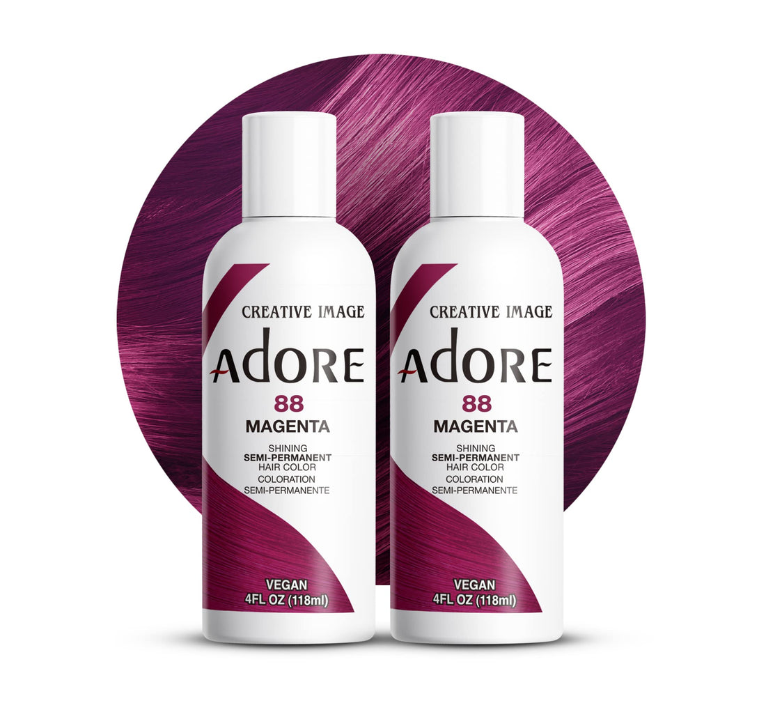 Adore Semi-Permanent Haircolor #088 Magenta 4 Ounce (118ml) (2 Pack)