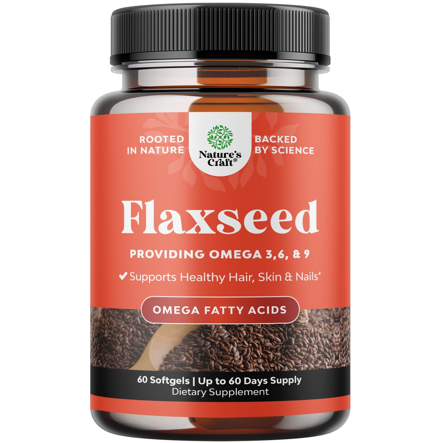 Flaxseed Oil 1000mg Softgels - High Potency Flax Seed Oil Softgels for Heart Health Digestion and Brain Support - Cold Pressed Organic Flaxseed Providing Plant Based Omega 3 6 9
