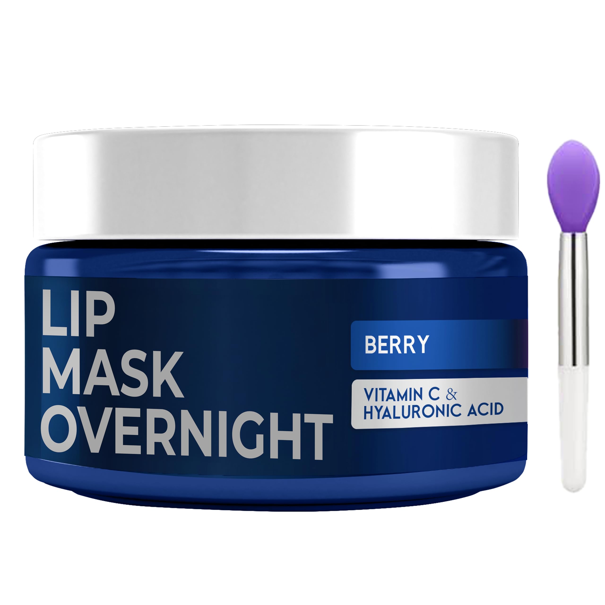Lip Mask Overnight with Hyaluronic Acid & Collagen, Lip Sleeping Mask for Dry Cracked Lips, Moisturizing, Hydrating, Exfoliating Night Treatment for Lip Care (Berry)