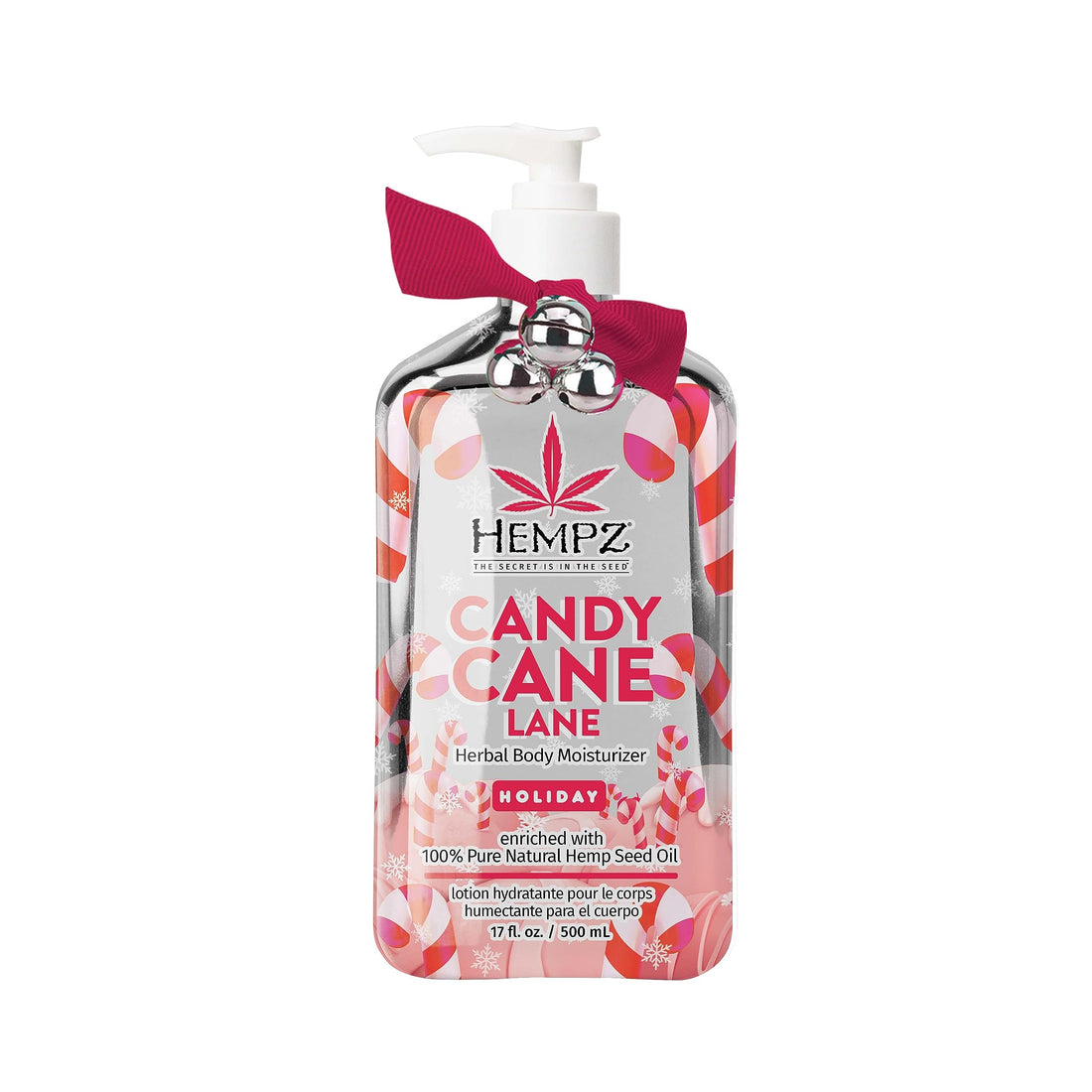 Hempz Limited Edition Peppermint Candy Cane Herbal Body Lotion Moisturizer (17 Oz) – Holiday Body Lotion for Women or Men with Dry Skin - Hydrating Moisturizer for Daily Radiance