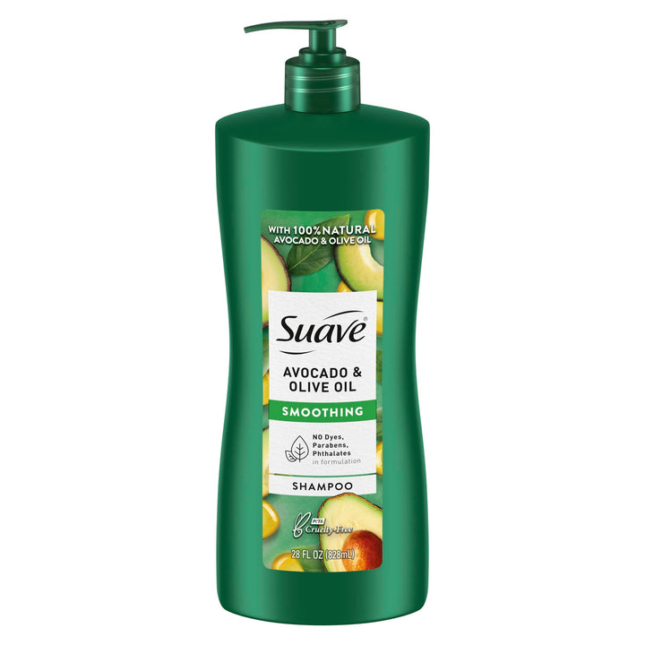 Suave Professionals Smoothing Shampoo, Avocado + Olive Oil, 28 Fl Oz (Pack of 4)