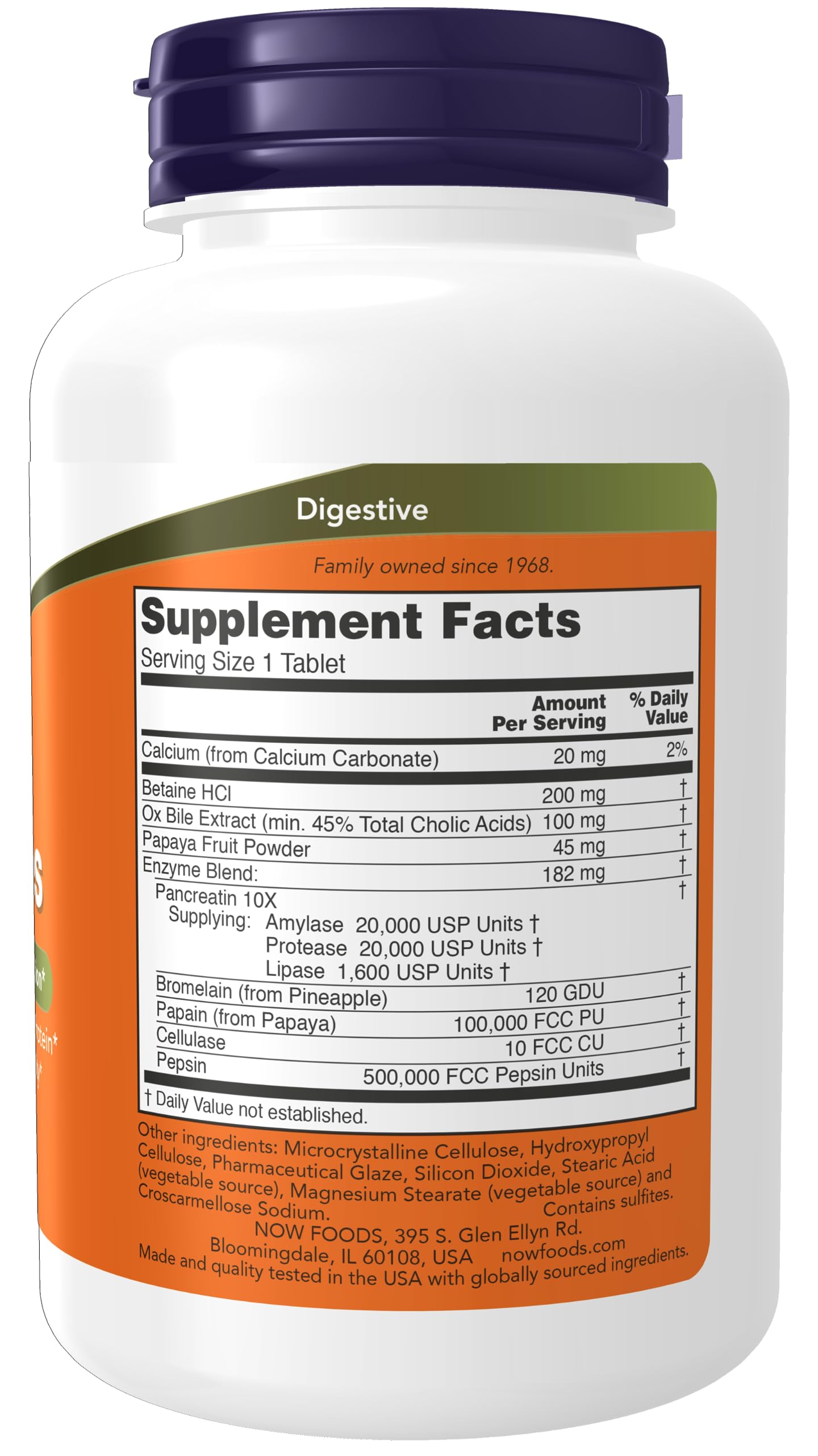 NOW Foods Supplements, Super Enzymes, Formulated with Bromelain, Ox Bile, Pancreatin and Papain, 180 Tablets