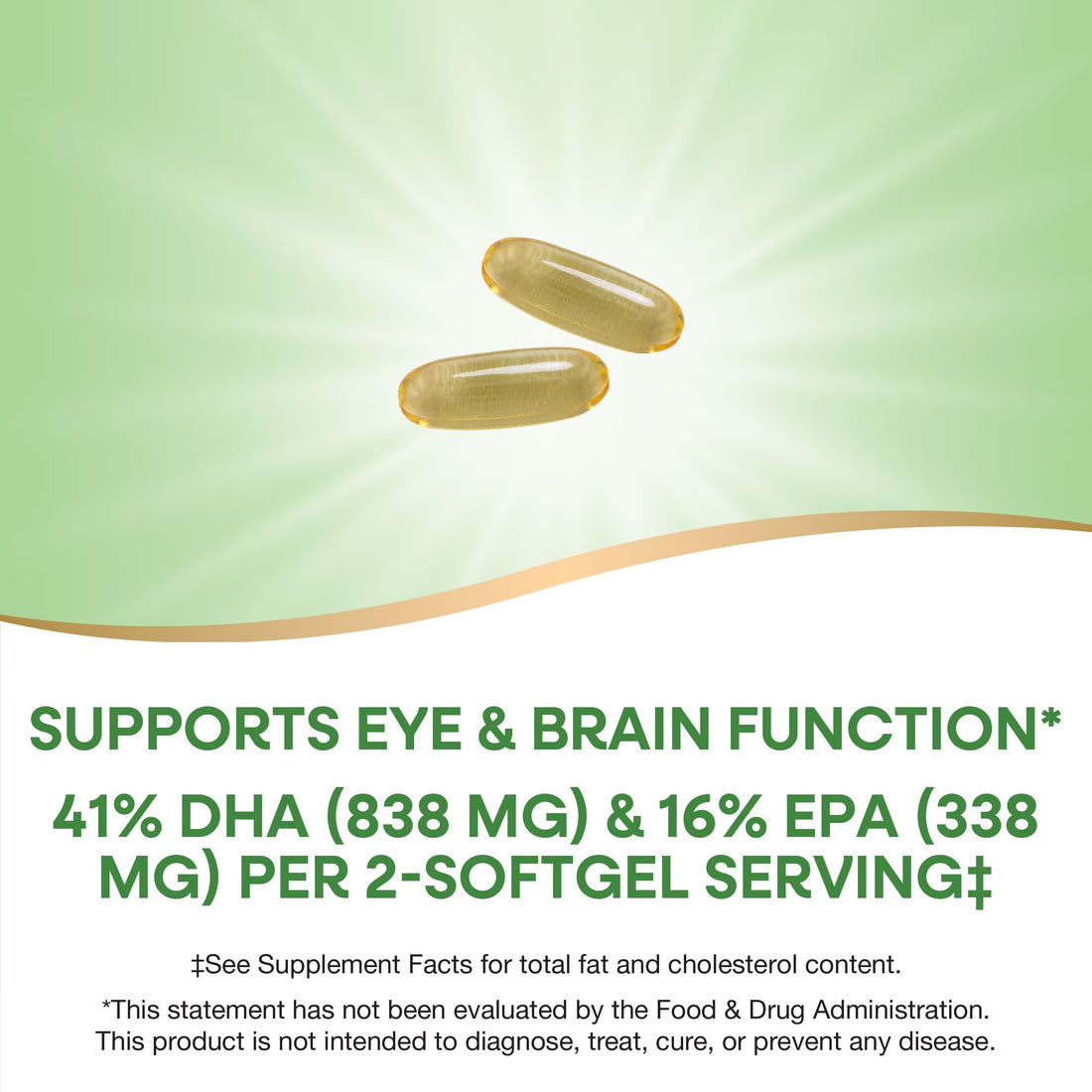 Nature's Way Mega-DHA Premium Fish Oil, Supports Eye and Brain Function*, Omega-3, 2,000 Fish Oil mg per 2-Softgel Serving, 60 Softgels (Packaging May Vary)