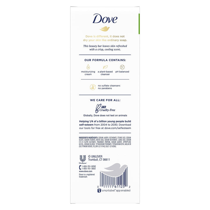 Dove go fresh Beauty Bar for Softer Skin Cucumber and Green Tea More Moisturizing than Bar Soap 3.75 oz 8 Bar
