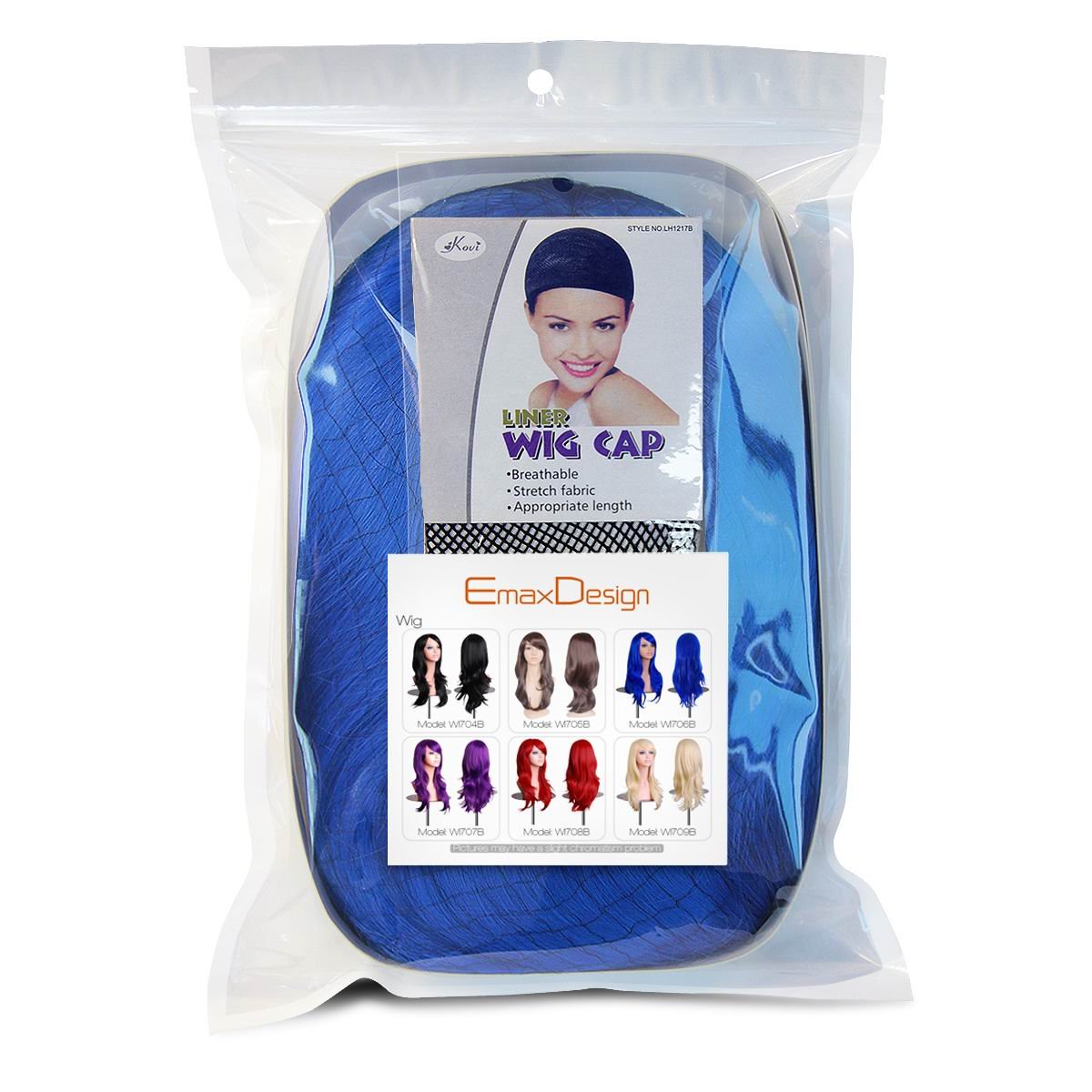 Emax Design Wigs 28 Inch Cosplay Wig For Women With Wig Cap And Comb(Dark Blue)