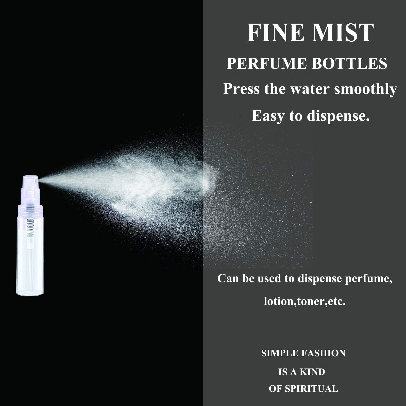 Csdtylh Mini Spray Bottle, Clear Plastic Empty Sample Containers, Fine Mist Perfume Travel Refillable Spray Bottle Perfume Atomizer Small Portable Bottle for Cleaning, Essential Oils 120Pcs 3ml
