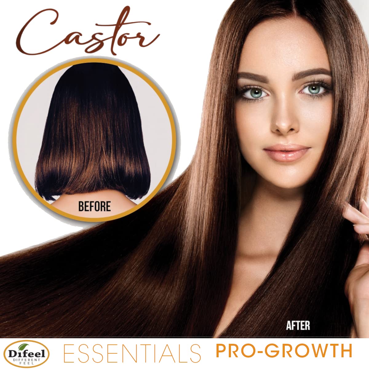 Difeel Essentials Pro-Growth Castor Conditioner 12 oz. - Conditioner with Castor Oil, Made with 100% Natural Essential Oil