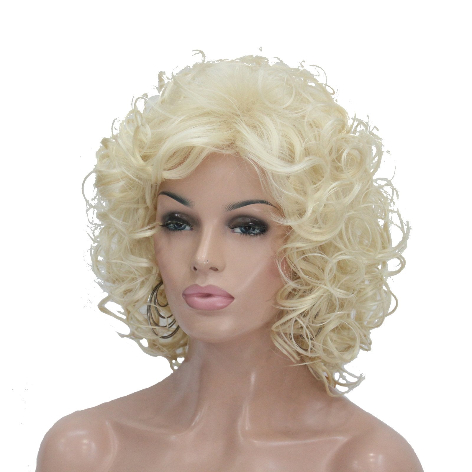 Lydell Short Soft Super Curly Layered Natural Movement Synthetic Wig Wigs #613 Blonde …