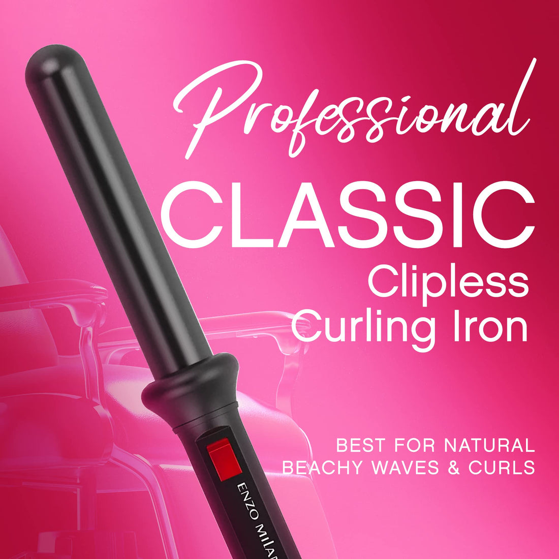 Enzo Milano STR25DV-B Professional Clipless Round Barrel Curling Iron, 1 Inch by Enzo Milano