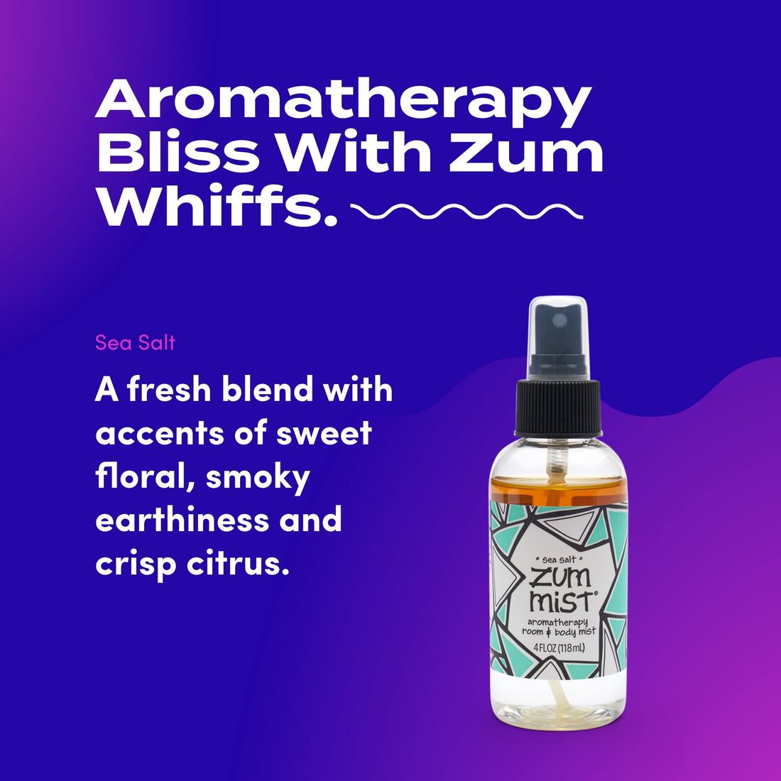 Indigo Wild Zum Mist Aromatherapy Spray, Sea Salt, 4 Fluid Ounce