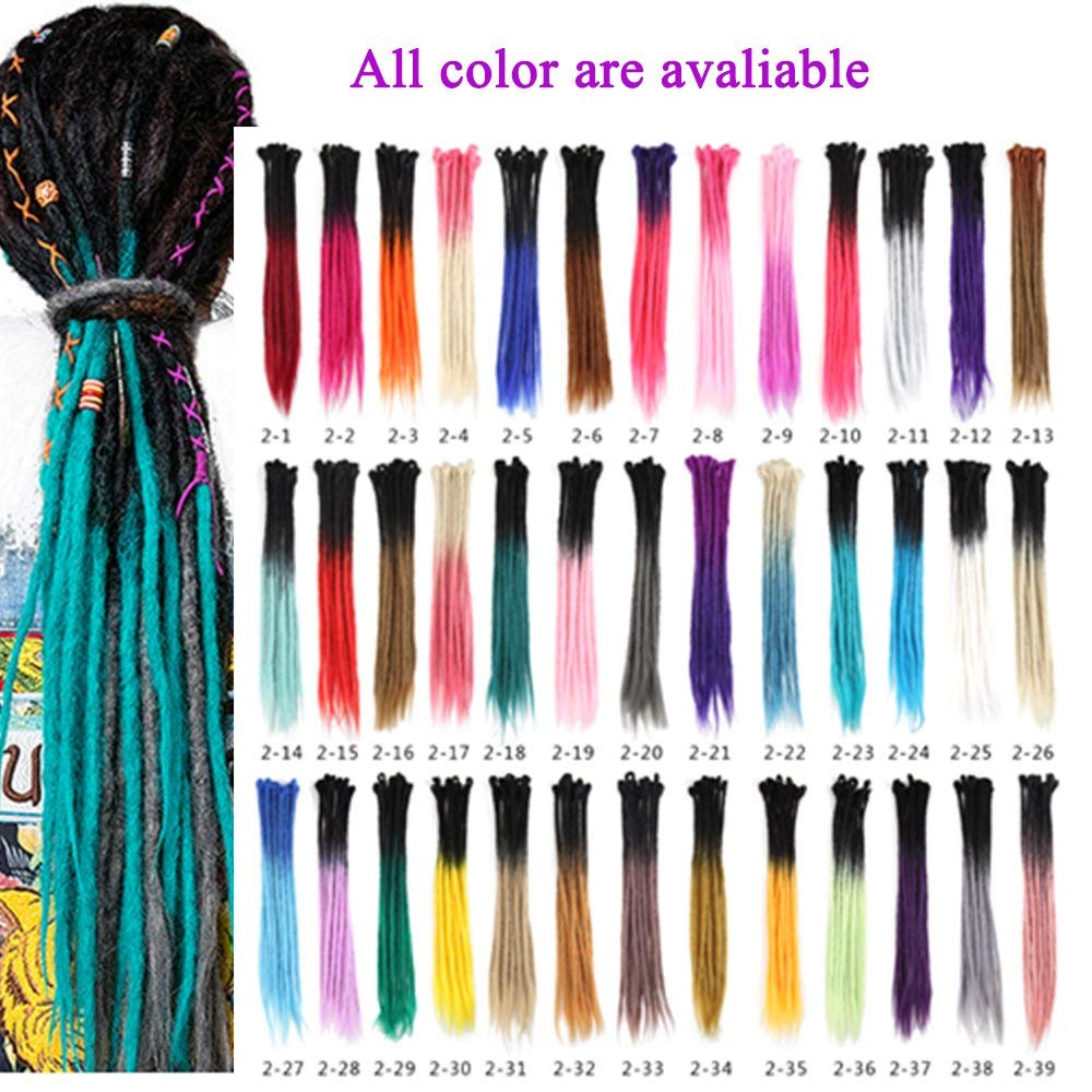 22 Inch, 2-6# : Dsoar 22 Inch Ombre Dreadlocks Synthetic Handmade Dreadlocks Hair Extensions Twist Ombre Braiding Hair Crochet Reggae Dreadlock 10 Strands/Pack Black And Deep Brow