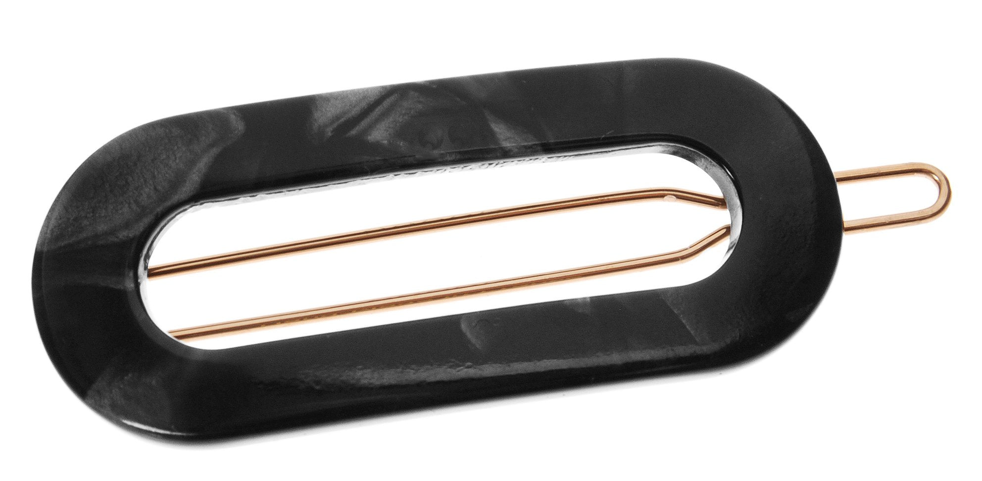 Nacro Black : France Luxe Mini Oval on Tige Boule Barrette - Nacro Black