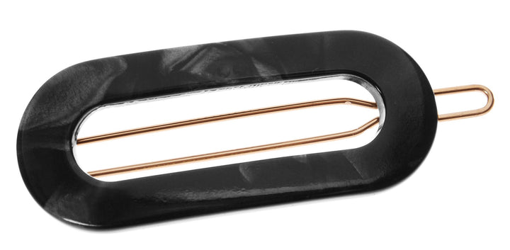 Nacro Black : France Luxe Mini Oval on Tige Boule Barrette - Nacro Black