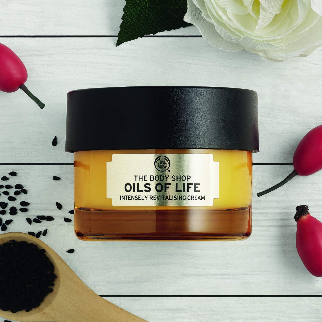 The Body Shop Oils of Life Intensely Revitalising Cream, 50 ML - For Mature Skin | Helps Skin Feel Revitalised | Vegan