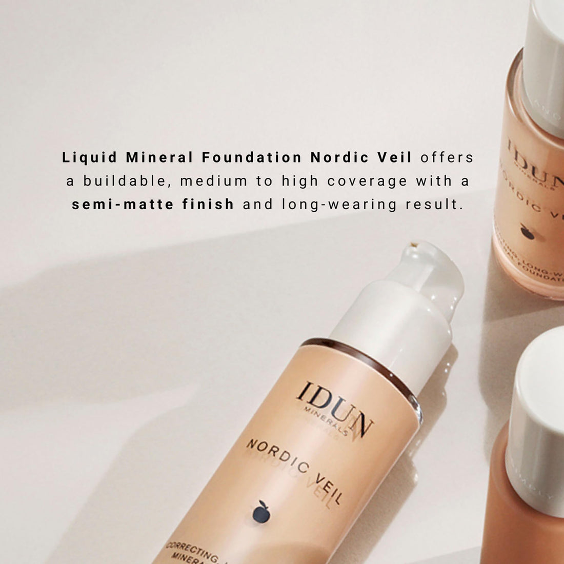 IDUN Minerals Liquid Foundation Nordic Veil, Jorunn - Full Coverage, Long Lasting - Matte Finish - For Normal to Oily Skin, Purified Minerals, Safe for Sensitive Skin - Extra Light Neutral, 0.87 oz