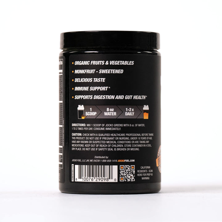 Jocko Fuel Daily Greens Powder - Premium Organic Greens Superfood Powder for Gut Health, Digestion, Bloating, Immune Support with Spirulina, Chlorella, Digestive Enzymes, & Probiotics - 30 Servings