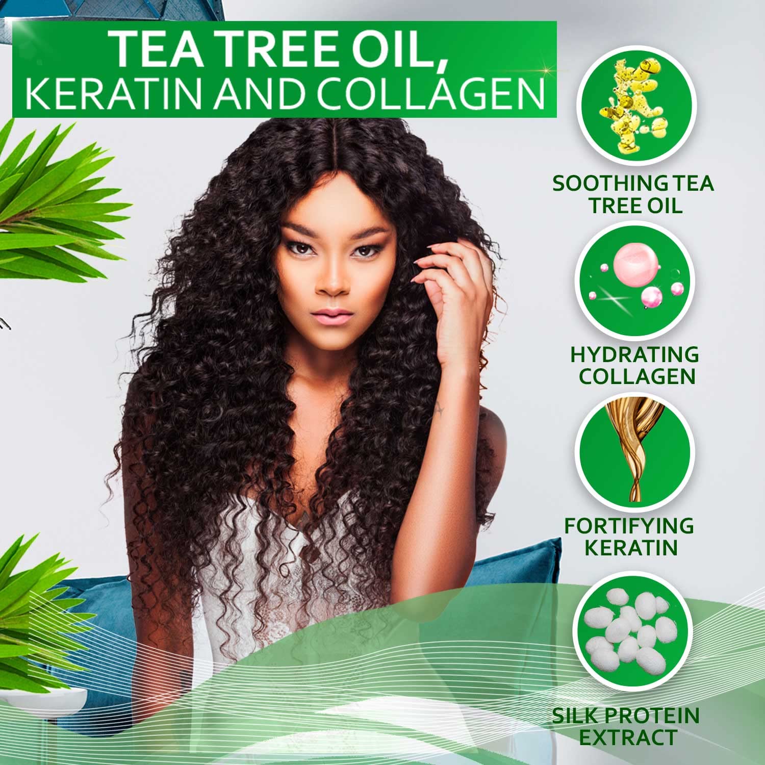 Tea Tree Oil Shampoo - Sulfate and Paraben Free with Collagen Keratin - Ideal for Women and Men with Oily Hair and Scalp Buildup - Anti Dandruff Treatment for Itchy, Dry Scalps – Salon Grade Products