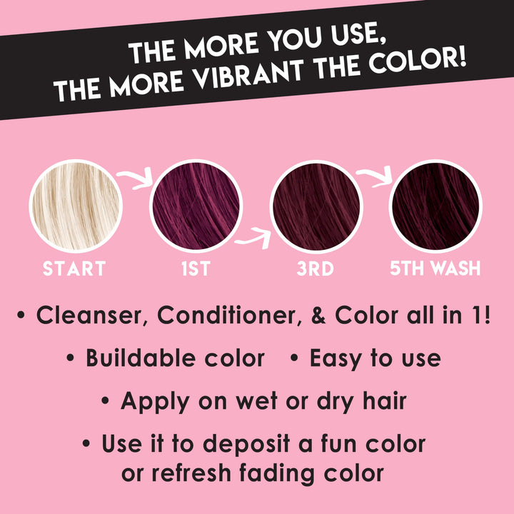 Color Lux Color Cleansing Conditioner, Sangria, 3-in-1 Buildable Color Depositing Formula, Vegan, Sulfate-Free, Paraben-Free, 8.25 oz