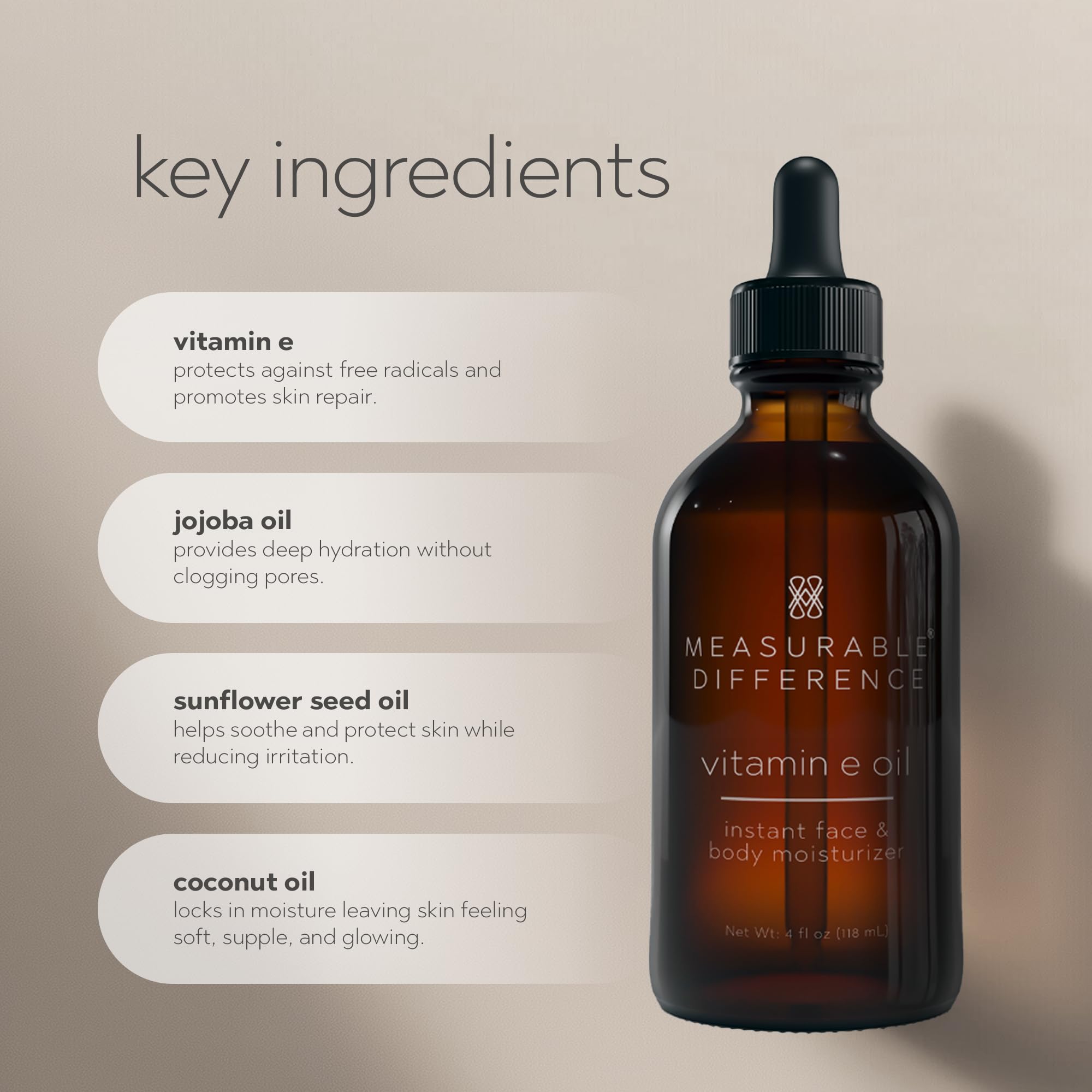 Chrislie Measurable Difference Face and Vitamin E Body Oil, 4 Fluid Ounce