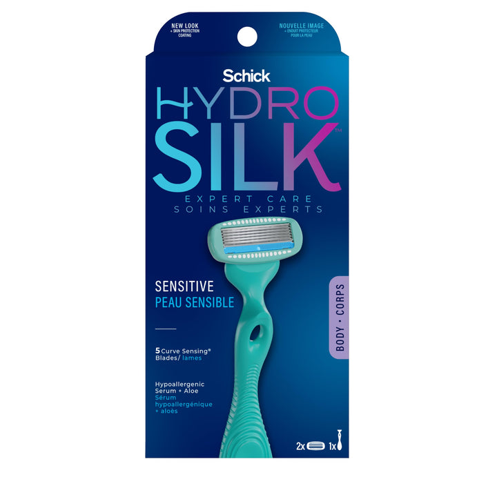 Schick Hydro Silk Sensitive Skin Razor for Women with 2 Moisturizing Razor Blade Refills