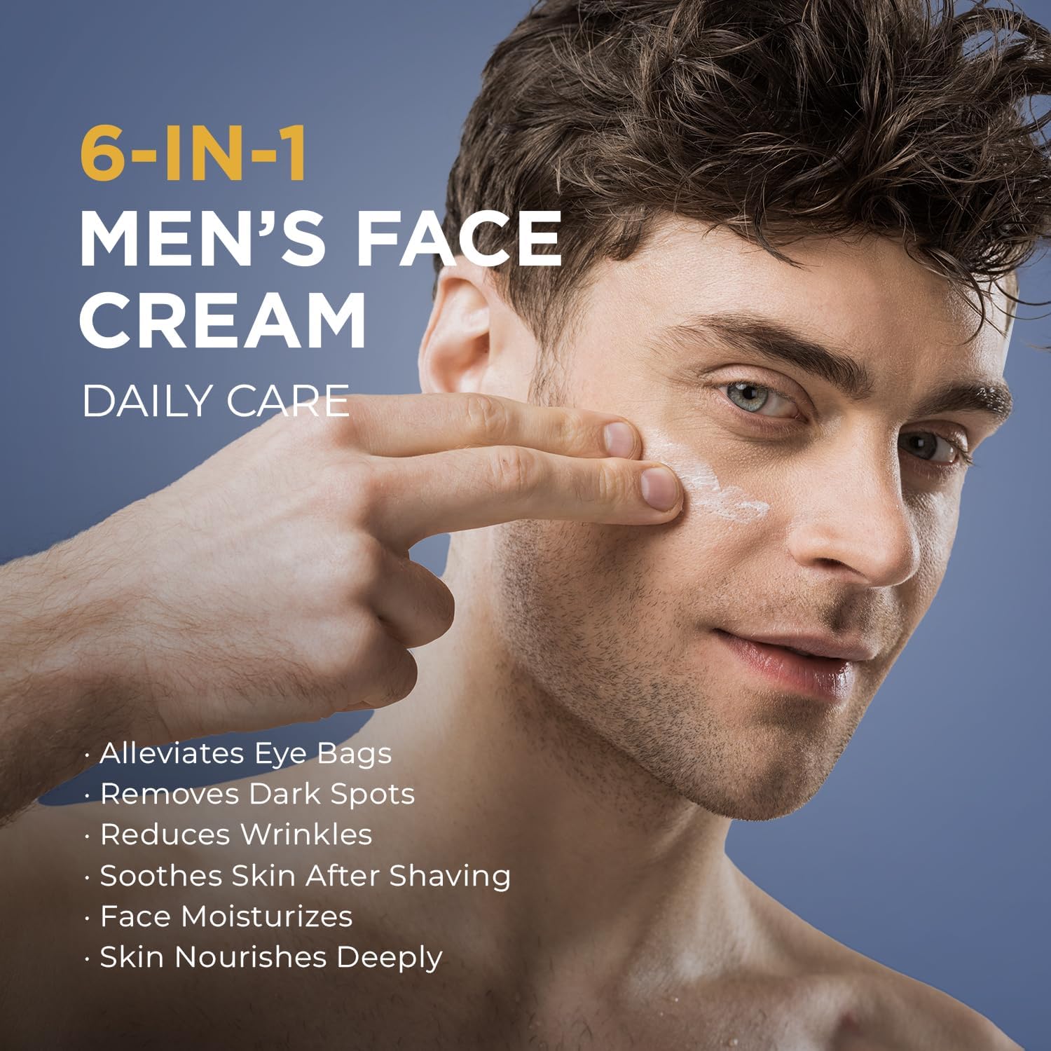 6 in 1 Face Cream for Men: 6 in 1 Mens Face Moisturizer, Mens Face Cream Anti Aging - Eye Bags Treatment & Wrinkle Cream for Men 1.7 oz