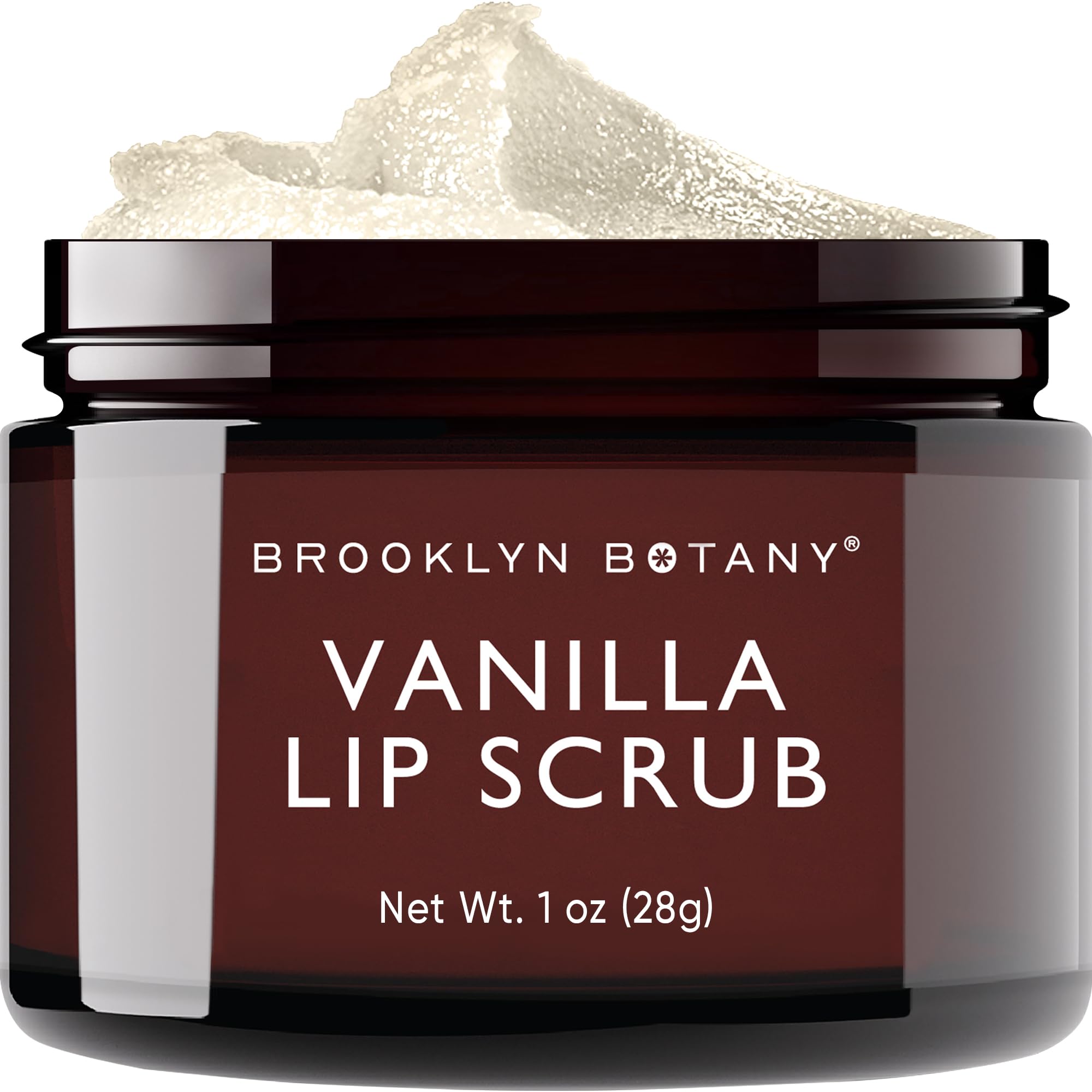 Brooklyn Botany Lip Scrub Exfoliator & Moisturizer for Dry Lips and Chapped Lips - Vanilla Flavor, 1 oz