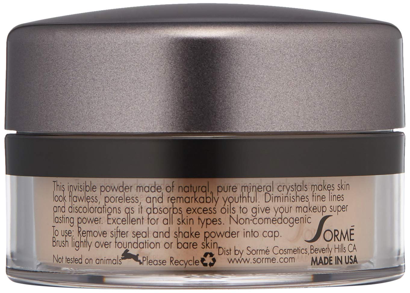 Sorme Cosmetics Mineral Secret Loose Powder, Dark, 0.53 Ounce
