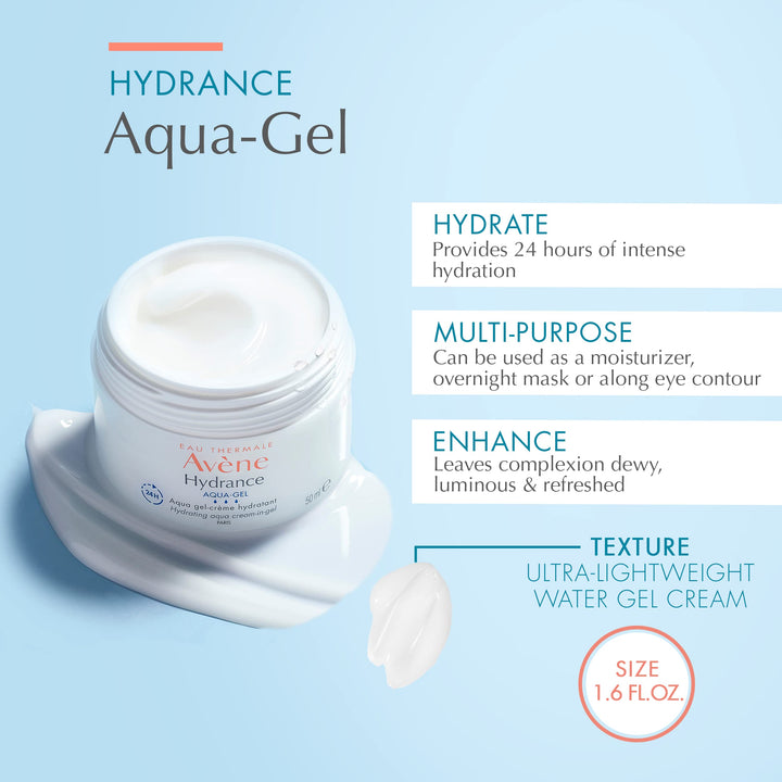 Avène Hydrance Hydrating Aqua Cream-in-Gel, 24 Hour Hydration, Antioxidant Protection, 1.6 Oz