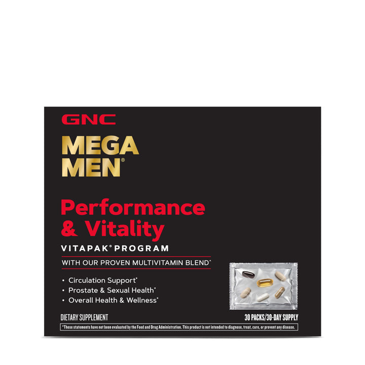GNC Mega Men Performance & Vitality Vitapak | Overall Health and Wellness | 30 Count