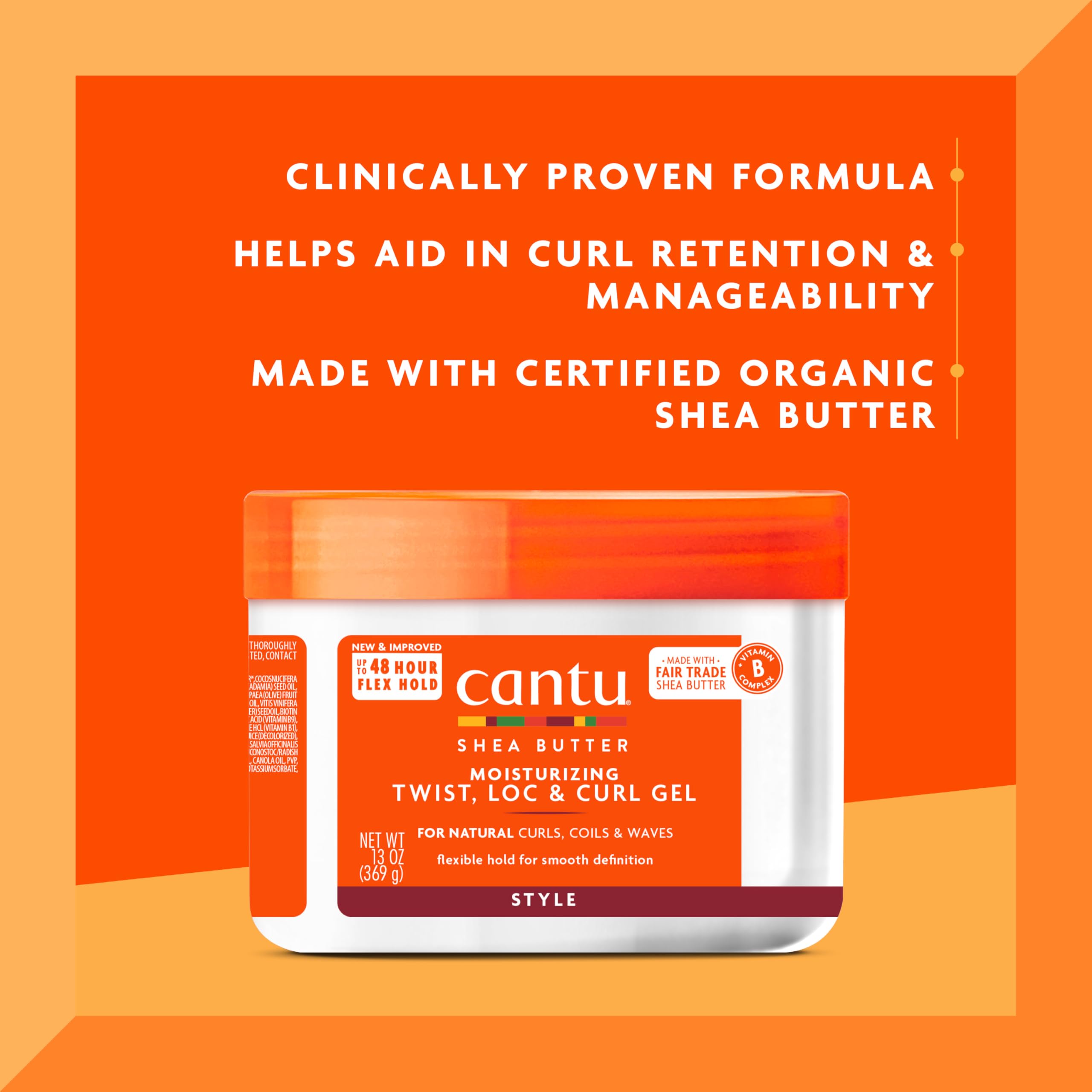 Cantu Moisturizing Twist & Lock Gel with Shea Butter for Natural Hair, 13 oz (Packaging May Vary)