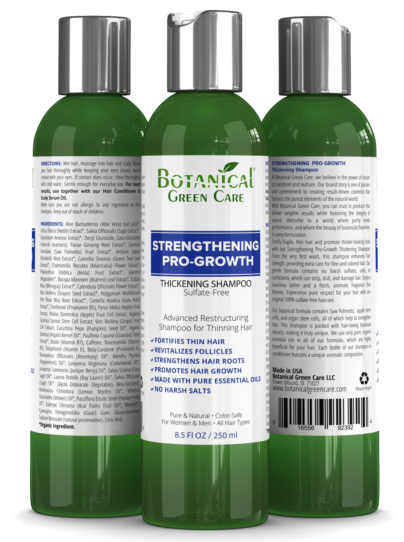 Anti-Hair Loss Natural Therapy Premium OrganicSulfate-Free Caffeine Shampoo. Hair Growth Scalp Stimulating Botanical Formula.