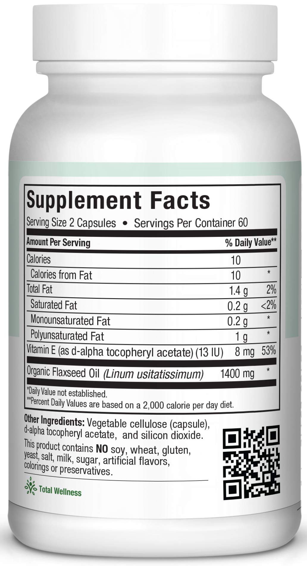 Maxi Flax Caps – Organic Flaxseed Oil, Omega 3, 6, 9 - Cold Press - Hexane Free, 700 mg – Kosher, 120 caps