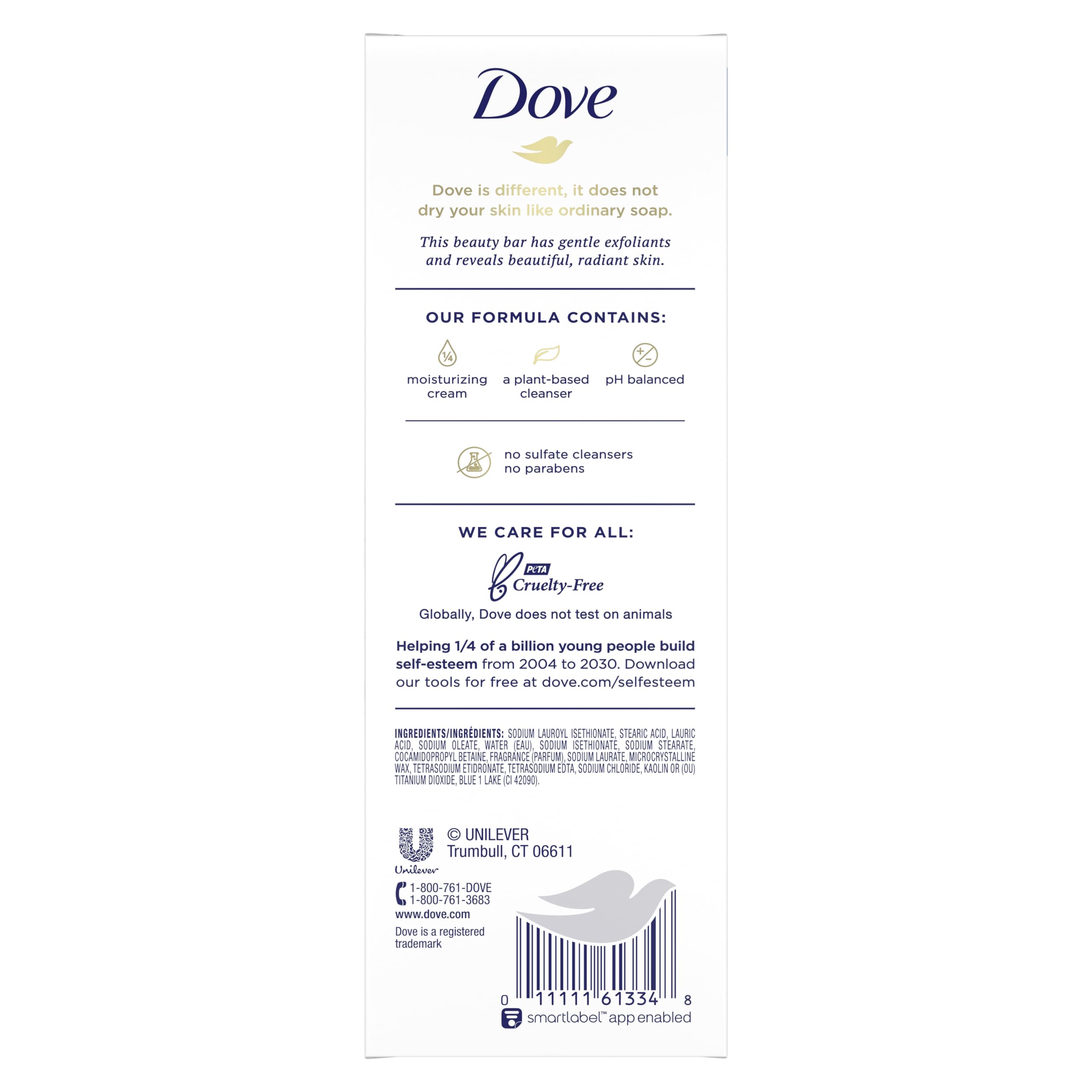 Dove Beauty Bar for Softer and Smoother Skin Gentle Exfoliating More Moisturizing Than Bar Soap 3.75 oz, 6 Bars