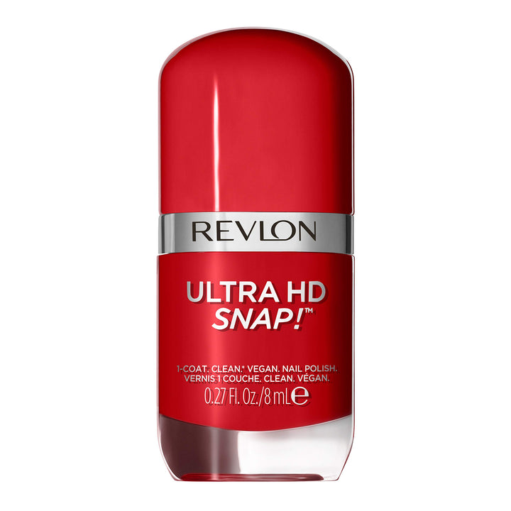 REVLON Ultra HD Snap Nail Color, Natural Rich Glossy Polish, 100% Vegan Formula, No Base or Top Coat Needed, 030 Cherry On Top, 0.27 fl oz